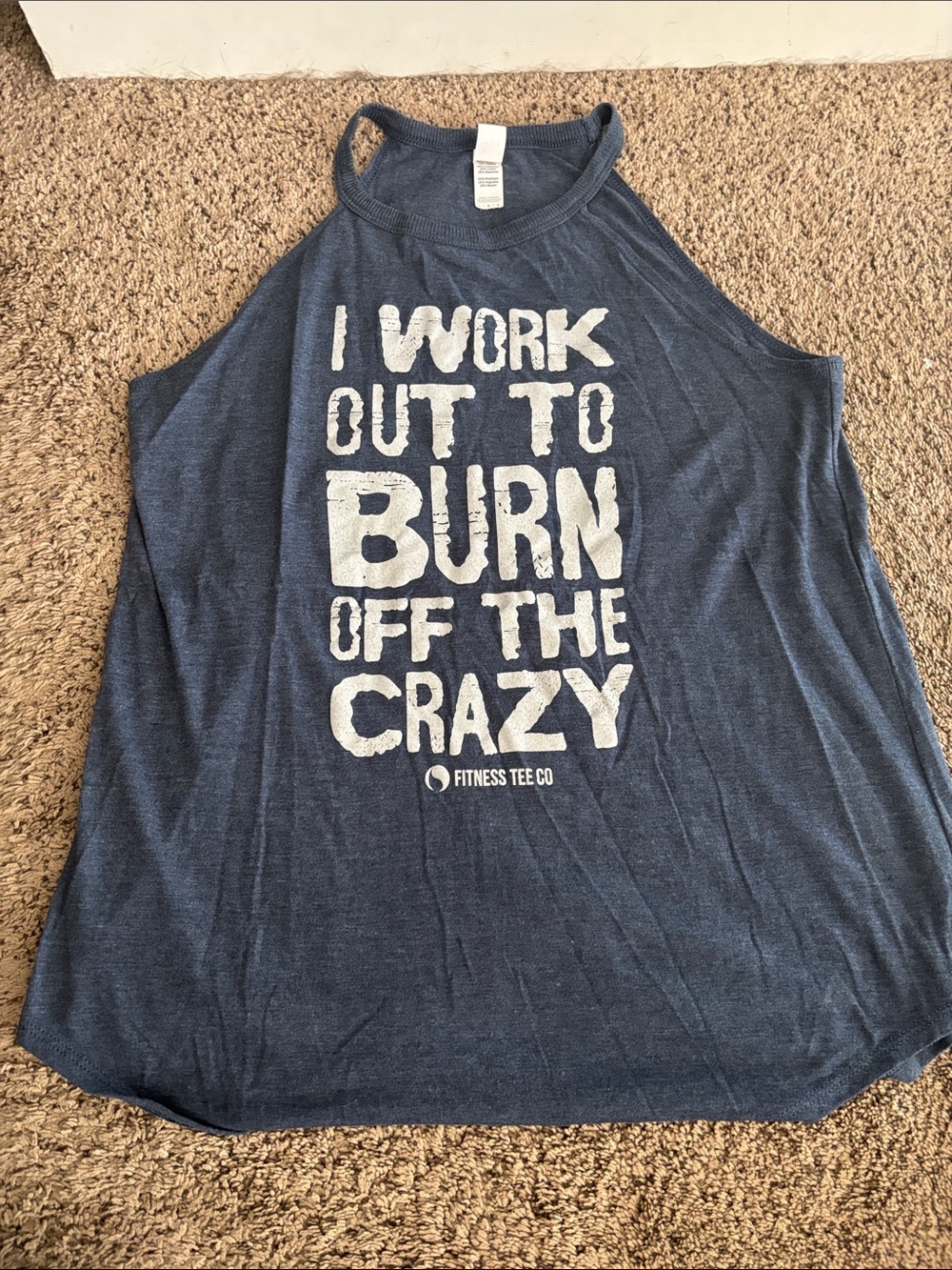 District Navy Blue Graphic Workout Tank Top